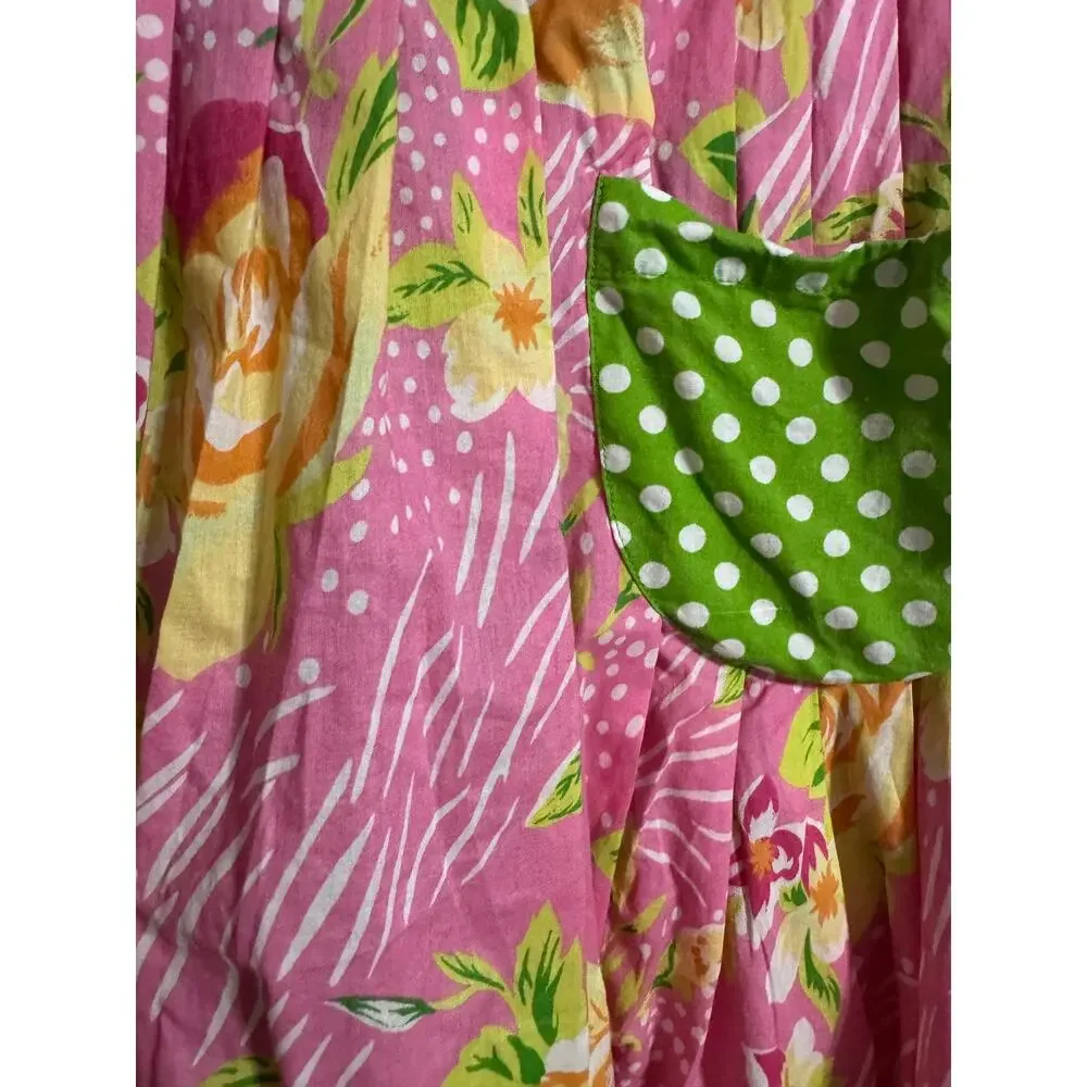 Cupcakes and Cartwheels Floral Polka Dot Whimsy Gardengirl Apron